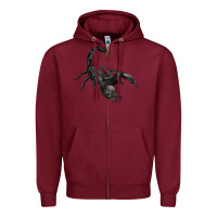 Burgundy scorpion Zipper Hoodie - JahusDesignShop
