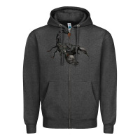 Charcoal Heather scorpion Zipper Hoodie - JahusDesignShop