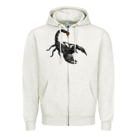 Oatmeal Heather scorpion Zipper Hoodie - JahusDesignShop