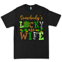 Black St. Patrick's Somebody’s lucky ass wife Premium Tee - OliviaCreatesArt