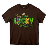 Chocolate Brown One Lucky Auntie St. Patrick's Day Heavy Core Tee - CowGirlArtShop