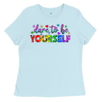 Baby Blue Western Dare To Be Yourself LGBTQ Ladies Tee - BundleAndBundleShop