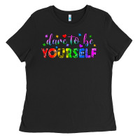 Black Western Dare To Be Yourself LGBTQ Ladies Tee - BundleAndBundleShop