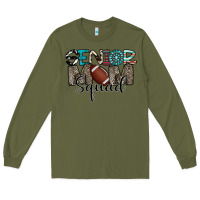 Army Green senior mom squad football design Long Sleeve Tee - CowhideDigitalArt