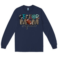 Navy senior mom squad football design Long Sleeve Tee - CowhideDigitalArt