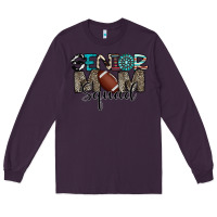 Plum senior mom squad football design Long Sleeve Tee - CowhideDigitalArt