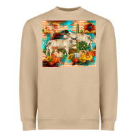 Mushroom fall charolais bulls Heavyweight Sweatshirt - RanaPortraitStore