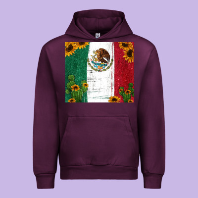 Cactus Sunflower Mexican Flag Z Urban Hoodie Designed By Jasminsmagicworld