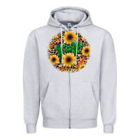 Heather Grey leopard cactus sunflower Zipper Hoodie - JahusDesignShop