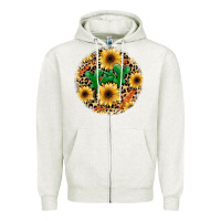 Leopard Cactus Sunflower Zipper Hoodie | Teevron