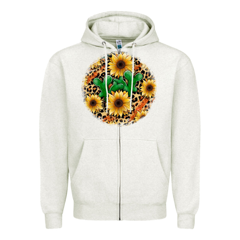 Leopard Cactus Sunflower Zipper Hoodie by JahusDesignShop | Teevron