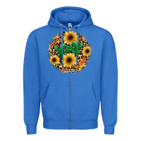 True Royal leopard cactus sunflower Zipper Hoodie - JahusDesignShop