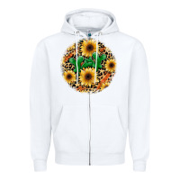 White leopard cactus sunflower Zipper Hoodie - JahusDesignShop