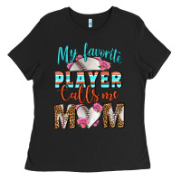 Black My Favorite Player Calls Me Mom Ladies Tee - BundleAndBundleShop