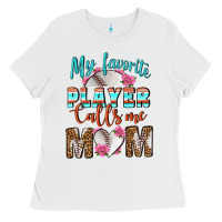 White My Favorite Player Calls Me Mom Ladies Tee - BundleAndBundleShop