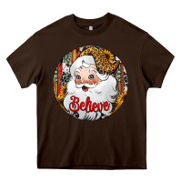 Chocolate Brown believe Santa Claus Christmas Heavy Core Tee - Jasminsmagicworld