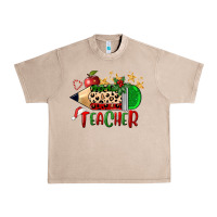 Christmas Teacher Pencil Urban Heavy Tee | Teevron