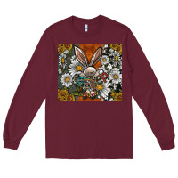 Burgundy bunny Easter Long Sleeve Tee - CowhideDigitalArt