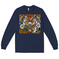 Navy bunny Easter Long Sleeve Tee - CowhideDigitalArt