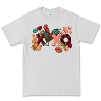 Dove Grey Rooster Valentine's Day xoxo Premium Tee - FaDigitalArtStudio