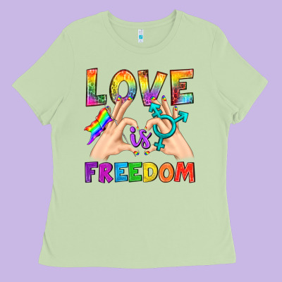 Love Is Freedom Ladies Tee Designed By Bundleandbundleshop