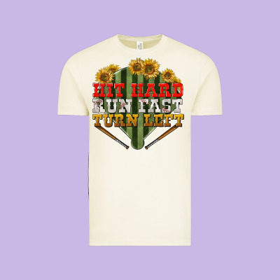 Hit Hard Run Fast Turn Left Vintage Tee Designed By Bundleandbundleshop