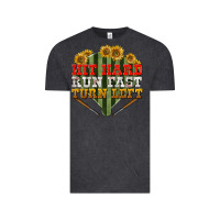 Vintage Black hit hard run fast turn left Vintage Tee - BundleAndBundleShop