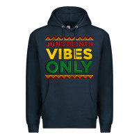 Navy juneteenth vibes only Premium Hoodie - Artiststas