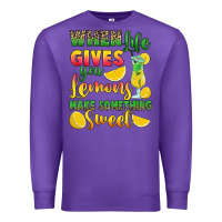 Purple when life gives you lemons make something Premium Sweatshirt - RanaPortraitStore