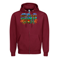Burgundy show mom led light Zipper Hoodie - JahusDesignShop