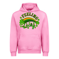 Fuchsia Pink Feeling lucky with rainbow Urban Hoodie - RanaPortraitStore