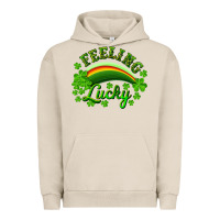 Pigment French Oak Feeling lucky with rainbow Urban Hoodie - RanaPortraitStore