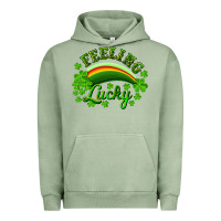 Pigment Oil Green Feeling lucky with rainbow Urban Hoodie - RanaPortraitStore