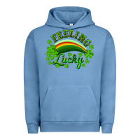 Pigment Pebble Blue Feeling lucky with rainbow Urban Hoodie - RanaPortraitStore