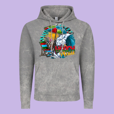Beach Please Vintage Hoodie Designed By Cowhidedigitalart