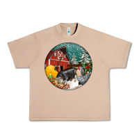 Burro Christmas On The Farm Urban Heavy Tee - FaDigitalArtStudio
