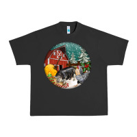 Pigment Black Christmas On The Farm Urban Heavy Tee - FaDigitalArtStudio