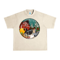 Sandshell Christmas On The Farm Urban Heavy Tee - FaDigitalArtStudio