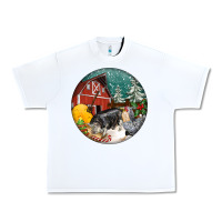 White Christmas On The Farm Urban Heavy Tee - FaDigitalArtStudio
