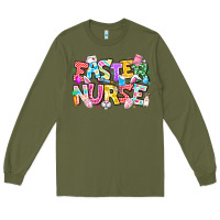 Army Green Easter Nurse Long Sleeve Tee - CowhideDigitalArt