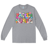 Heather Grey Easter Nurse Long Sleeve Tee - CowhideDigitalArt
