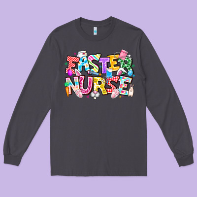 Easter Nurse Long Sleeve Tee Designed By Cowhidedigitalart
