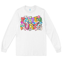 White Easter Nurse Long Sleeve Tee - CowhideDigitalArt