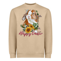 Mushroom Happy easter with bunny and sunflowers Heavyweight Sweatshirt - RanaPortraitStore