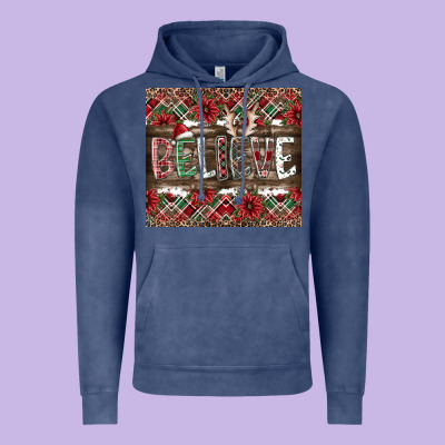 Believe Vintage Hoodie Designed By Cowhidedigitalart