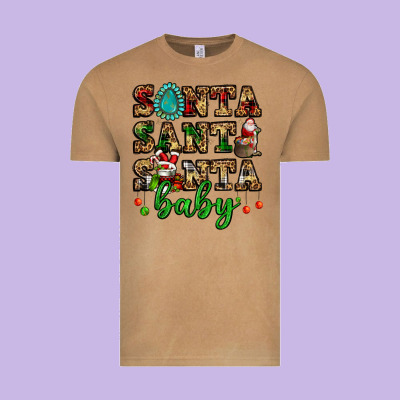 Santa Santa Santa Baby Vintage Tee Designed By Fadigitalartstudio