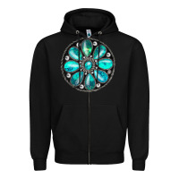 Black turquoise gemstone Zipper Hoodie - JahusDesignShop