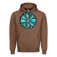 Chestnut turquoise gemstone Zipper Hoodie - JahusDesignShop