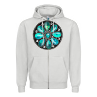 Dove Grey turquoise gemstone Zipper Hoodie - JahusDesignShop