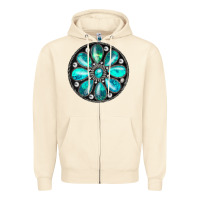 Turquoise Gemstone Zipper Hoodie | Teevron